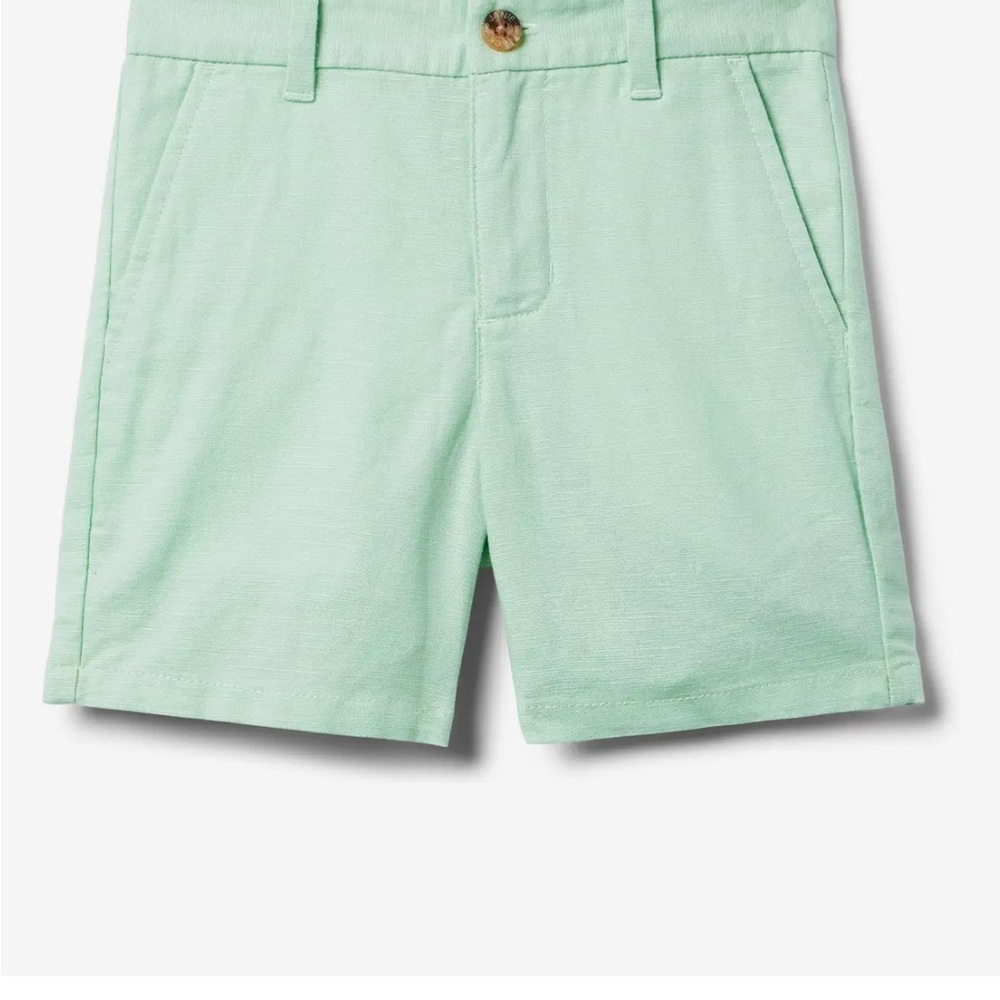 Janie and Jack Linen Flat Front Short Mint 18-24 Months